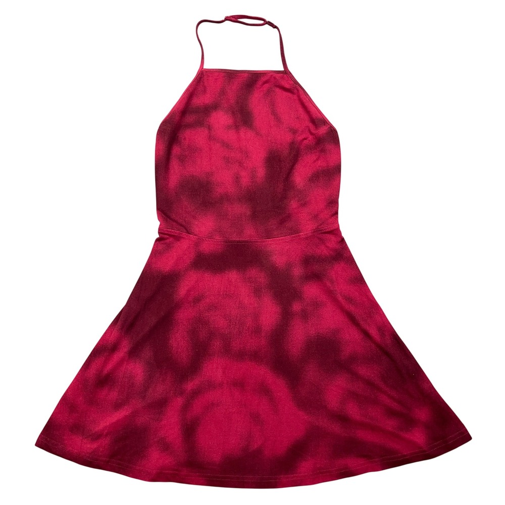 RVCA Halter Dress Fit and Flare Sleeveless Casual Party‎ Mini Sz XS Red Floral